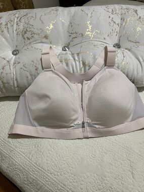 Nike Light Pink Front-Zip Support Sports Bra